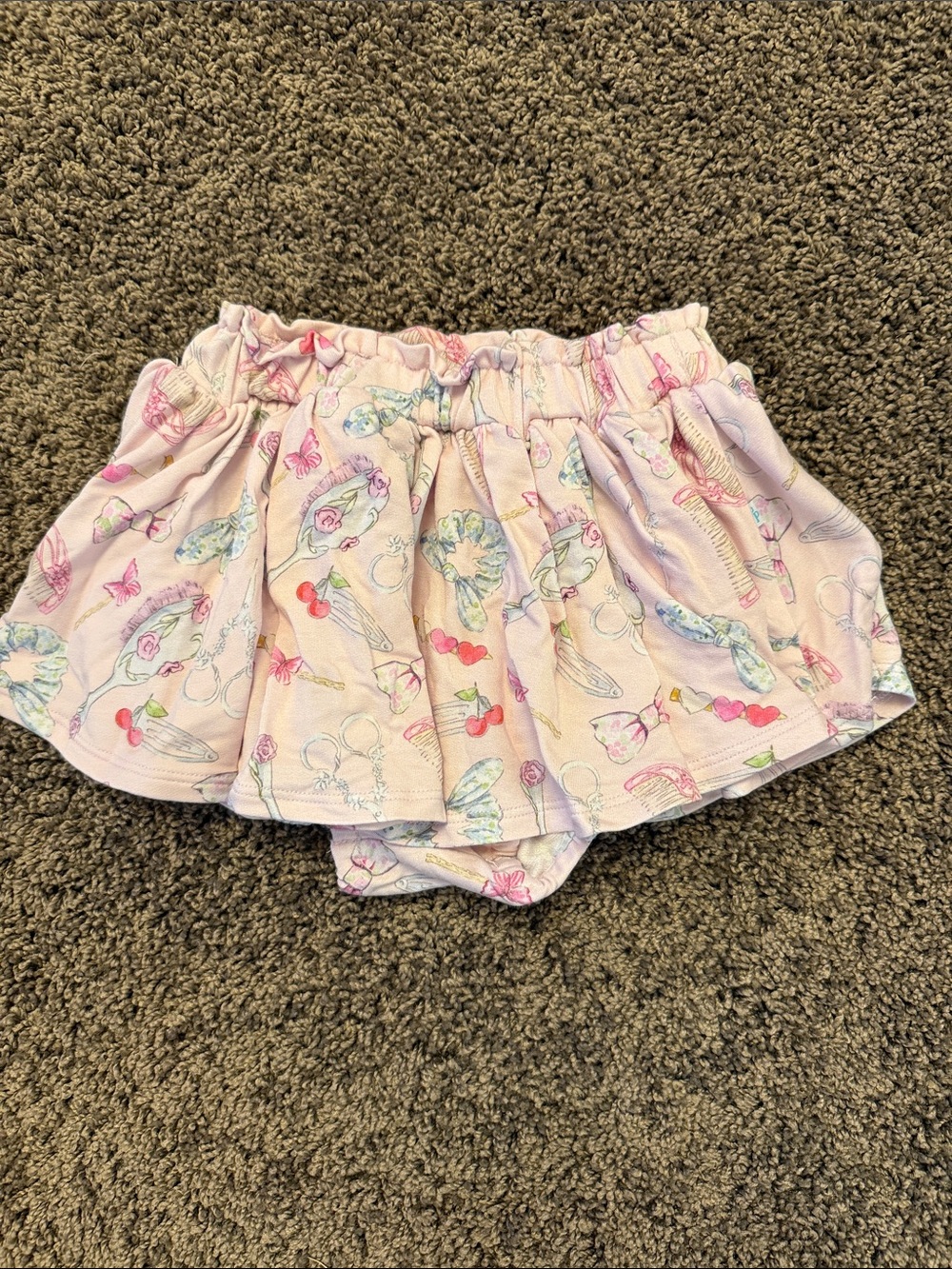 Posh peanut pink vanity print skirt with built in pants - 2T